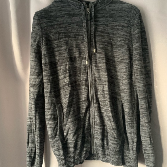 Grey hooded zip sweater - Picture 2 of 3